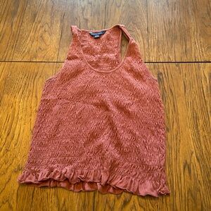 American Eagle Outfitters Rust Tank Top with Ruffle Hem